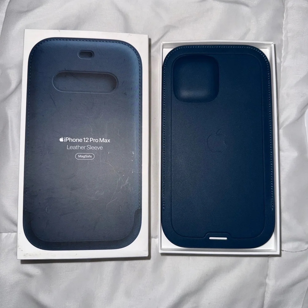 Apple iPhone 12 Pro Max Leather Sleeve Set - Blue, Red, Brown